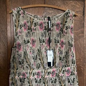 NWT Plenty Tracy Reese Terraced Garden pleated tiered floral dress